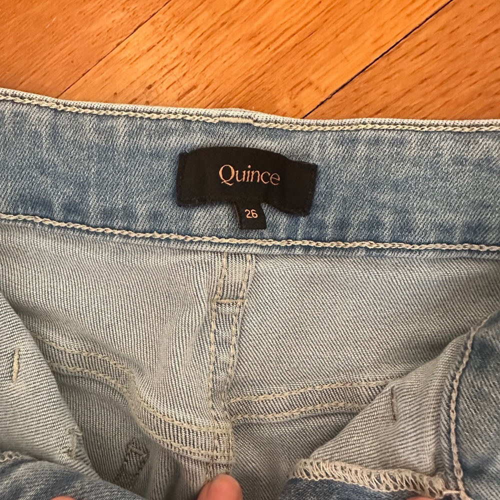 Quince Bella Stretch Patch Pocket Wide Leg Jeans - Size 26 - Frosted Blue - Picture 3 of 5